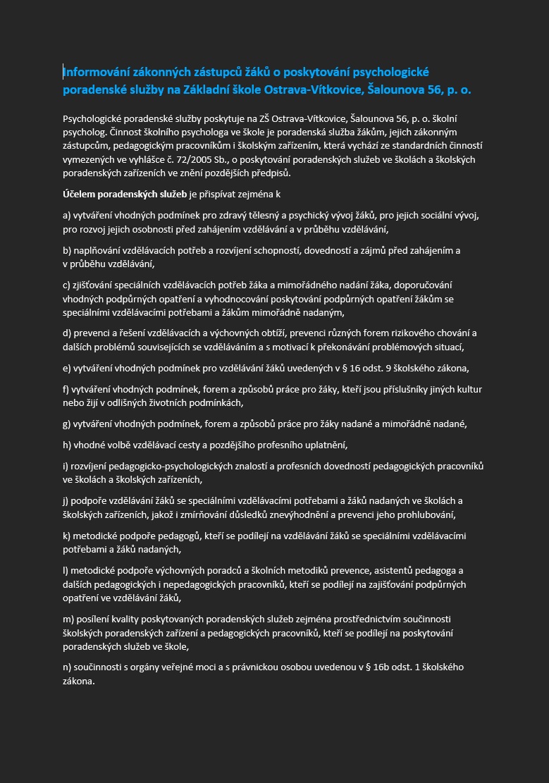 Psychologické poradenské služby