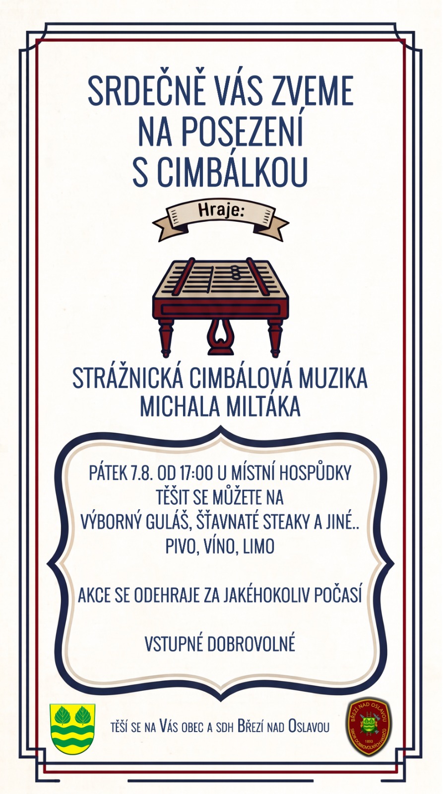Březí nad Oslavou - posezení s cimbálovkou