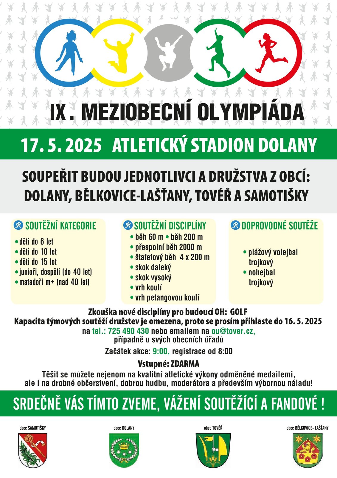 Náhledový obrázek článku: Pozvánka na MEZIOBECNÍ OLYMPIÁDU v Dolanech